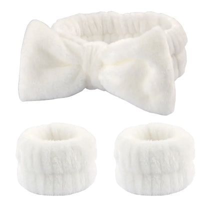3Pcs Spa Headband Wristband for Washing Face Microfiber Makeup Towel Hair Bands Washband Scrunchies Absorbent Wrist Sweatband