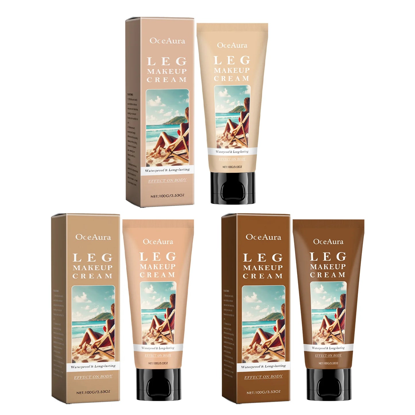 Leg Makeup Body Lotion Long-Lasting Waterproof Anti-Transfer Concealer Even Skin Tone Wheat Tan Brown Liquid Bronze Foundation