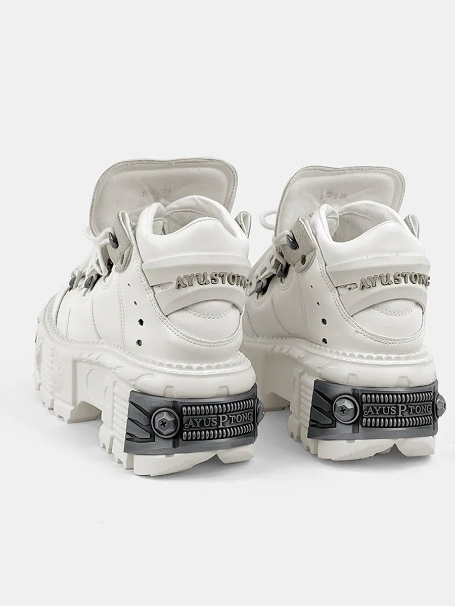 2025 New Female Gothic High-Top Platform Metal Hot Girl Punk Elevator Fried Street Casual Daddy Shoes Women