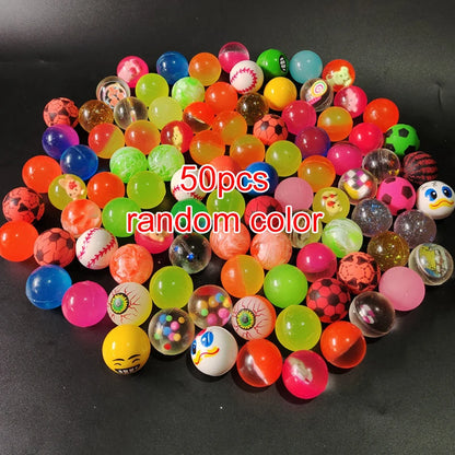 10~100pcs 25mm Bouncing Balls Rubber Elastic Ball Mixed Style Indoor and Outdoor Children Toy Balls Float Ball Birthday Gift TMZ