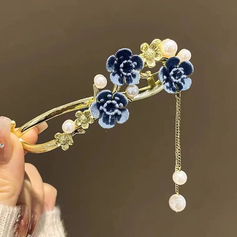Delicate Tassels Rose Flower Alloy Hairpins for Women Girls Charm Retro Hair Clip New Hair Women's Accessories Gifts