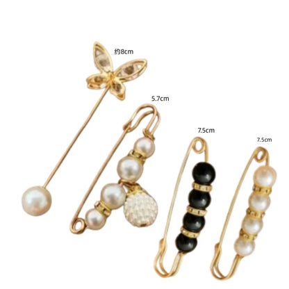 2/20pcs Clothing Brooch Pearl Waist Adjustment for Women Pearl Lapel Pin Sweater Dress Brooch Pins Badge Buckle DIY Accessories