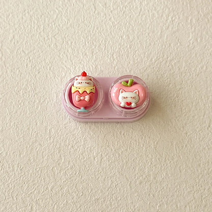 KLASSNUM Portable Cute Cartoon Contact Lens Case Drawer Design Color Contact Lenses Box Container Storage Case Travel Accessory