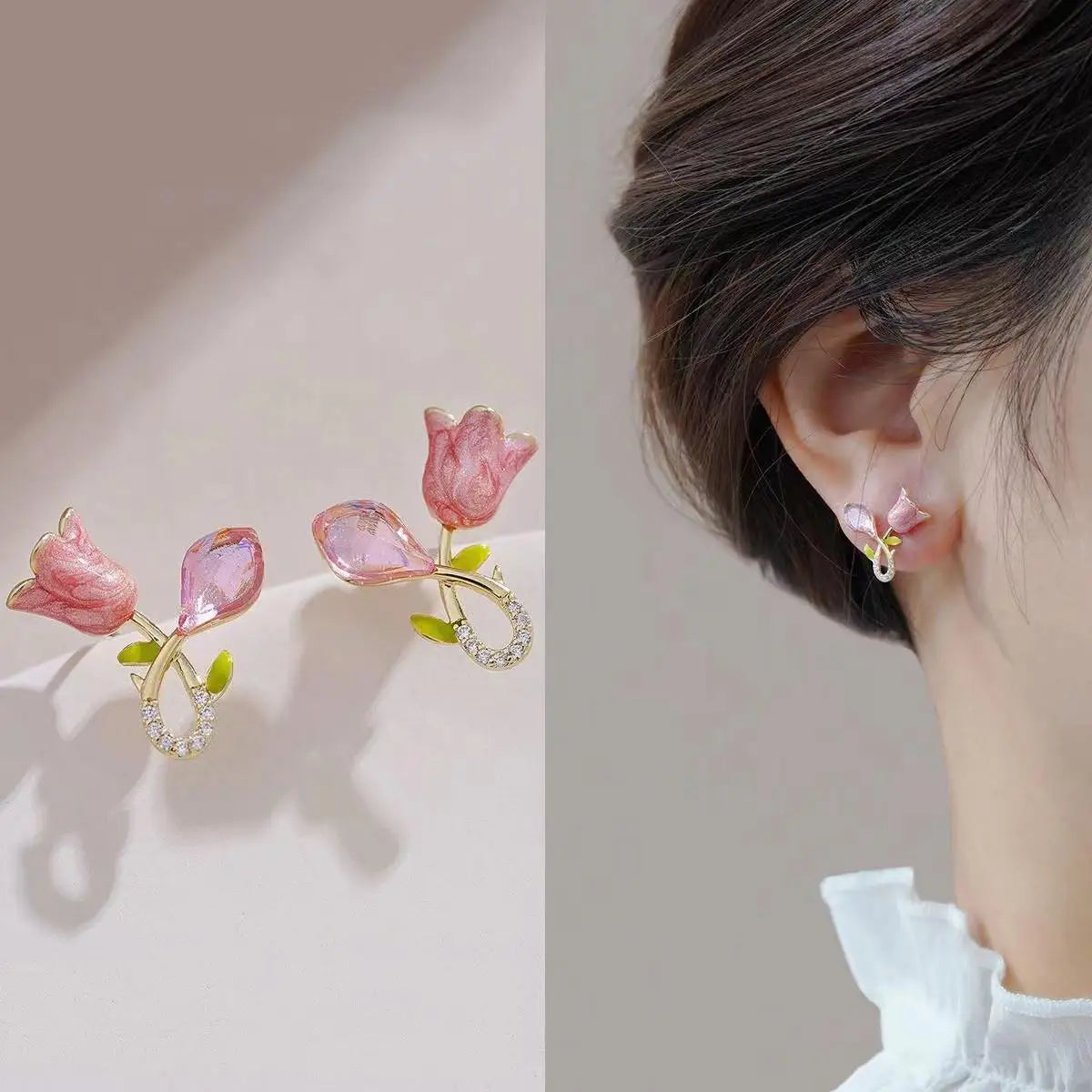 925 Silver Needle Korean Fashion Crystal Flower Earrings For Women Jewelry 2026 Trending  Women's French Pearl Earrings z40