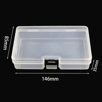 Clear Plastic Jewelry Storage Box Organizer - Empty Rectangle Container for Earrings Beads Rings - 14.6x8.5x3.5cm Portable Case