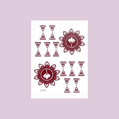 Waterproof Henna Tattoo Stickers for Women Flower Instant Fake Tattoo for Hand Temporary Tattoos for Wedding Party Festival
