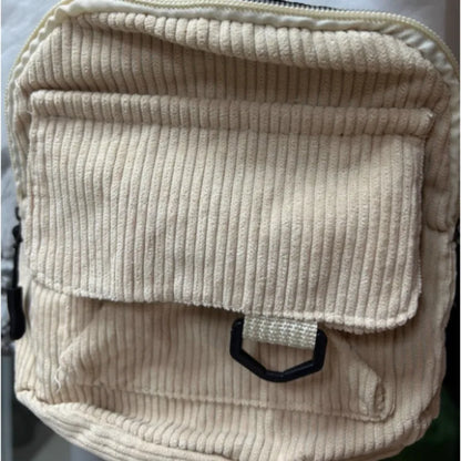Women's Mini Backpack Fashion Solid Color Corduroy Small Simple Leisure Travel Large Capacity Durable  School Bag