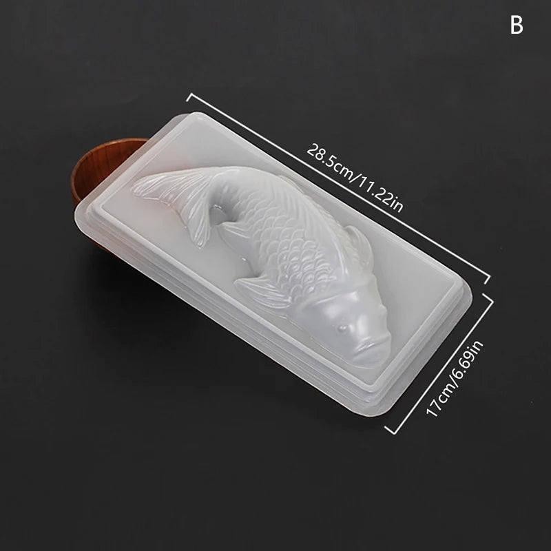 Mold for Baking 3D Koi Fish Shape Plastic Cake Chocolate Jelly Mould DIY Soap Handmade Sugarcraft Mold Baking Molds форма рыба