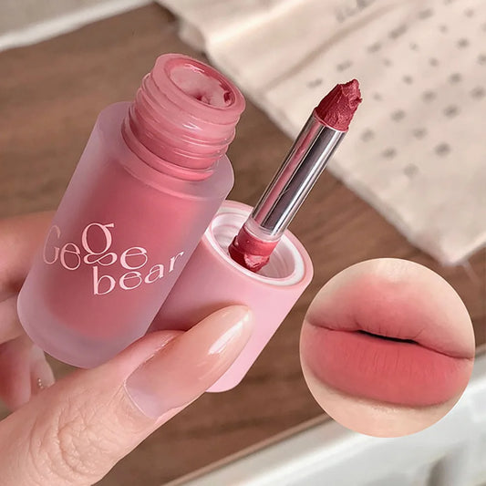 Gege Bear Smooth Multi-purpose Cream Expansion Color Blush Not Easy to Fade Nude Matte Velvet Lip Glaze
