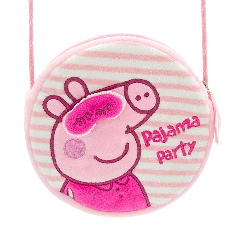 Peppa Pig Plush kindergarten Single shoulder bag Backpack soft stuffed George wallet Candy Toy pink student Girl child kids Gift