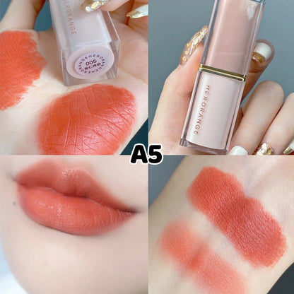 HERORANGE 1Pc Matte Lipstick Waterproof Velvet Nude Sexy Red Long Lasting Non-Stick Dry Lip Stain Makeup