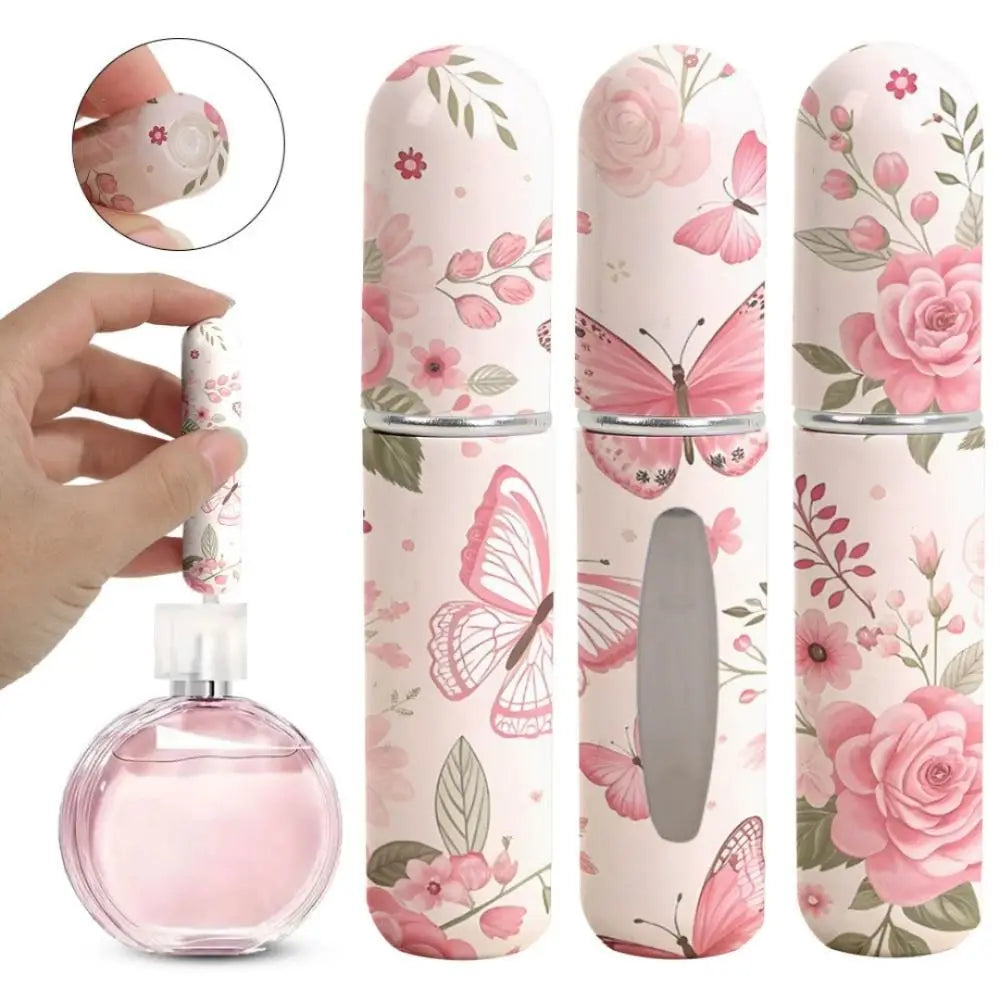 5ml Mini Perfume Bottle Essential Oil Alcohol Spray Atomizer Bottle Spray Rotating Bottle Refillable Empty Cosmetic Containers