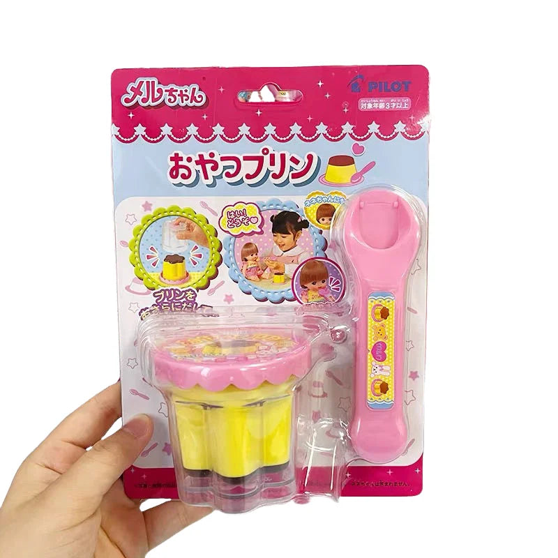Feeding Pudding Feeding Toy Cute Pink Jelly Strawberry Pudding Set Desktop Ornament Models Desk interior for Children Funny Gift