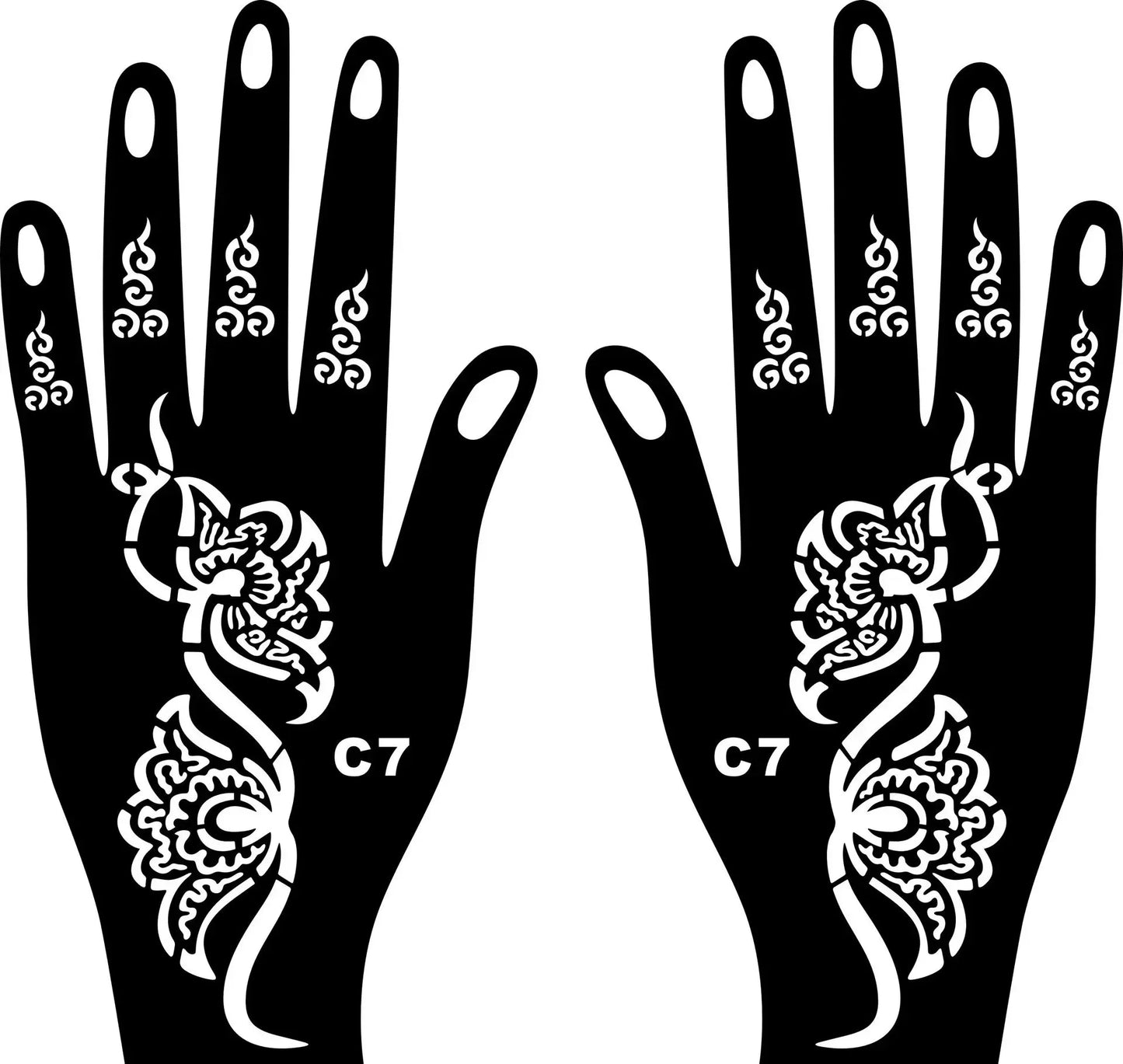 2025 New Professional Henna Stencil Temporary Hand Tattoo Body Art Sticker Template Wedding Tool Flower Tattoo Stencil