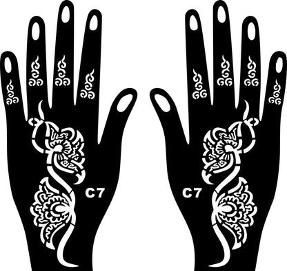 2025 New Professional Henna Stencil Temporary Hand Tattoo Body Art Sticker Template Wedding Tool Flower Tattoo Stencil