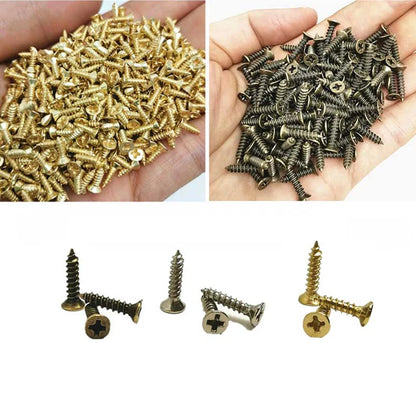 500Pcs 2*6mm 2*8mm 2.5*8mm 2.5*10mm 3x8mm Flat head screw Carpenter's small screw Furniture wooden box hardware accessories