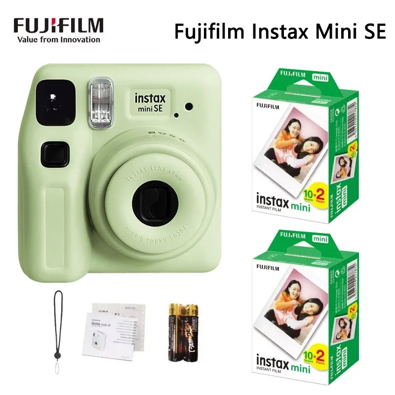 Classic Fujifilm Instax Mini SE Camera Auto-focusing Wrist Strap Birthday Christmas For Girl Mini White Edge Photo Paper select
