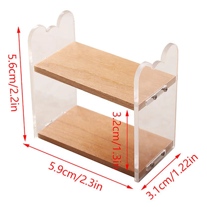 1:12 Dollhouse Miniature Wooden Showcase Desktop Storage Rack Bookshelf Display Shelf Mini Furniture Model DIY Dollhouse Decor