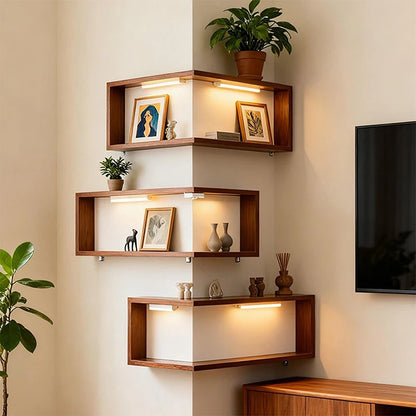 Creative 90 Degree Right Angled Wall Storage Rack Multifunctional Corner Storage Rack Suspended Living Room Home Decoration Rack