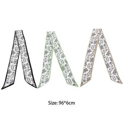 Spring Hairbands Ins Long Scarf Korean Style Scarves Floral Hair Bands Flower Printed Scarf Satin Silk Scarf Women Hair Ribbon