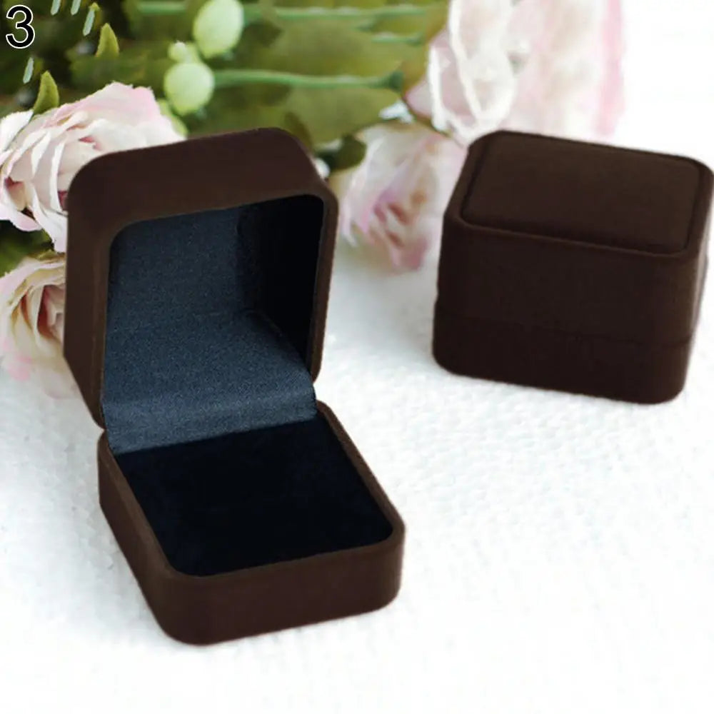 Jewelry Box Earring Ring Display Storage Organizer Square Lid Open Box Case Gift Ring Box Wedding Marry Gifts
