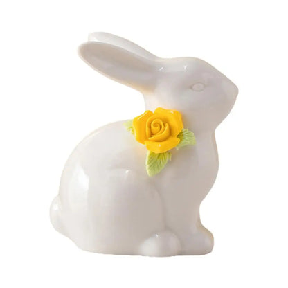 Easter Egg Shell Rabbit Ornaments Home Bedroom Ceramic Crafts Tabletop Scene Decoration Easter Bunny Figurines