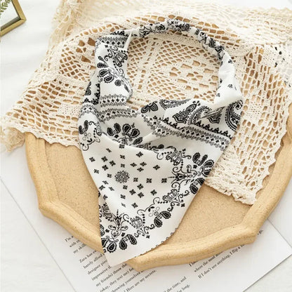 Bohemia Women Hair Band Scarf Floral Print Paisley Bandanas Headwear Vintage Triangle Head Scarf Hair Tie Hair Accessories
