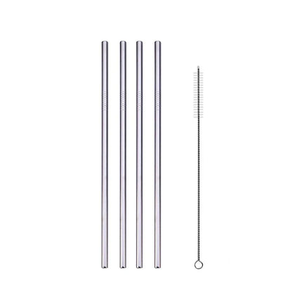 UPORS Reusable Drinking Straw 304 Stainless Steel Straws Straight Bent Metal Straw with Cleaner Brush Pouch Wholesale