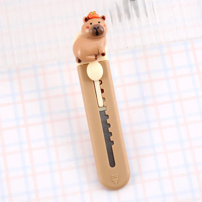 1 Piece Lytwtw's Cartoon Capybara  Art Cutter Utility Knife Mini Student Art DIY Tools Creative Stationery School Supplies