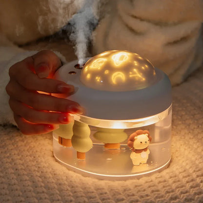 Portbale Projection Lamp Wireless Air Humidifier 2000mAh USB Rechargeable Projector Umidificador Aroma Humidificador for Home