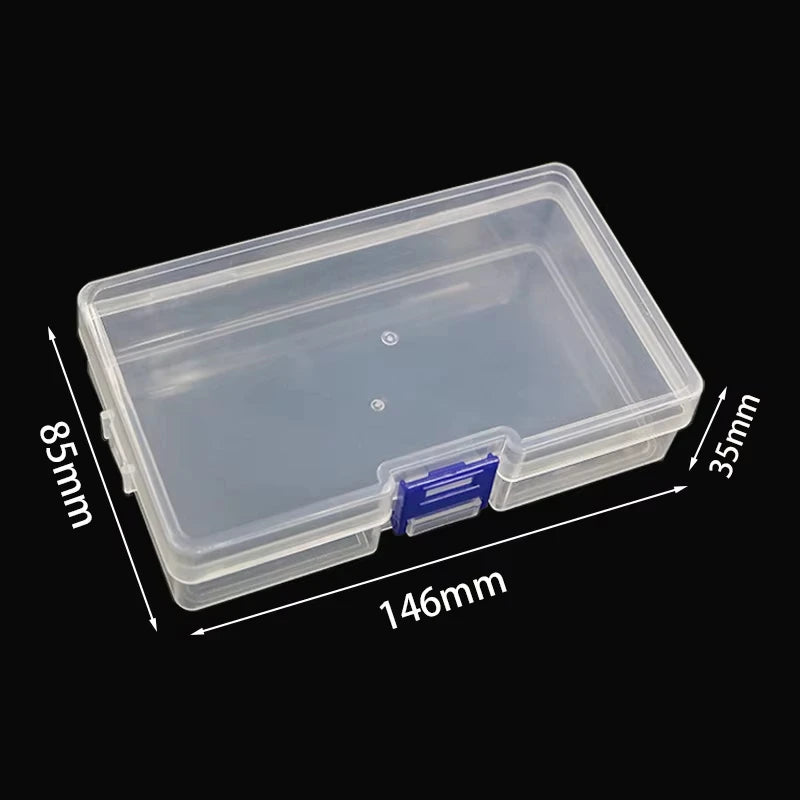 Clear Plastic Jewelry Storage Box Organizer - Empty Rectangle Container for Earrings Beads Rings - 14.6x8.5x3.5cm Portable Case