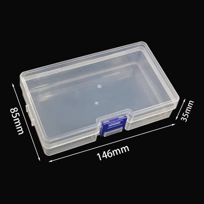Clear Plastic Jewelry Storage Box Organizer - Empty Rectangle Container for Earrings Beads Rings - 14.6x8.5x3.5cm Portable Case