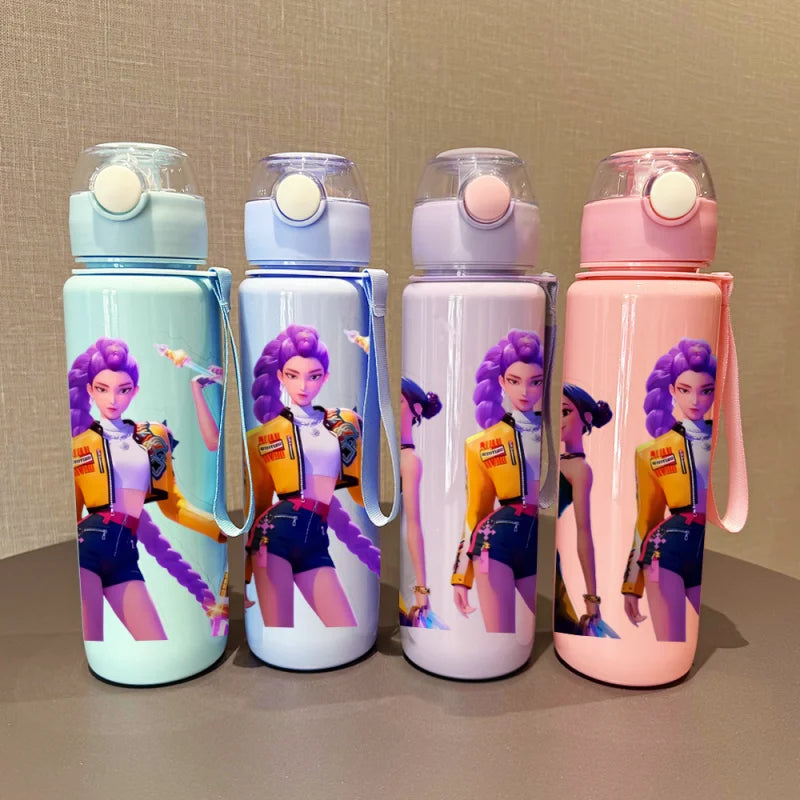 3D Printed Kpop Demon Hunters Cartoon Water Bottle –Portable Fashion Cup-700ML Milk Juice Cup Drinking for Outdoor Travel