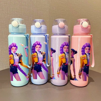 3D Printed Kpop Demon Hunters Cartoon Water Bottle –Portable Fashion Cup-700ML Milk Juice Cup Drinking for Outdoor Travel