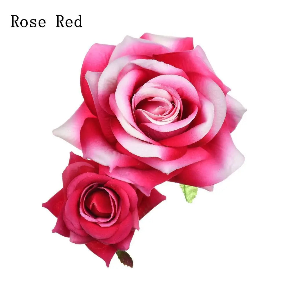 Fashion Festival Elegant Bridesmaid Hair Jewelry Bridal Flower Hair Clip Double Rose Hairpin Wedding Accessories