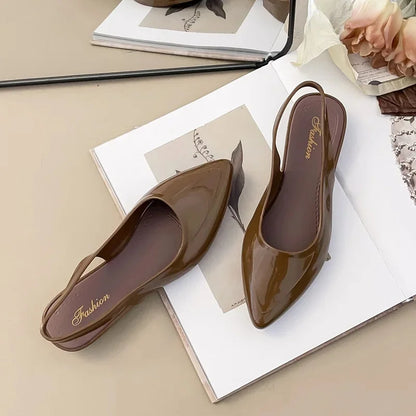 Women's Crystal Slip-On Slippers Summer Fashionable Versatile Home Wear Anti-Slip Lightweight PVC Material Hollow out Design