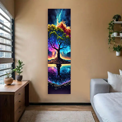 Landscape Vertical Banner Sun And Moon Tapestry Tree of Life Floral Starry Night Wall Decoration Aesthetic Tapestry Home Decor