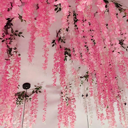 1 set artificial lavender vines, plastic fake flower strings, hanging garland decoration, suitable for weddings, Mother's Day