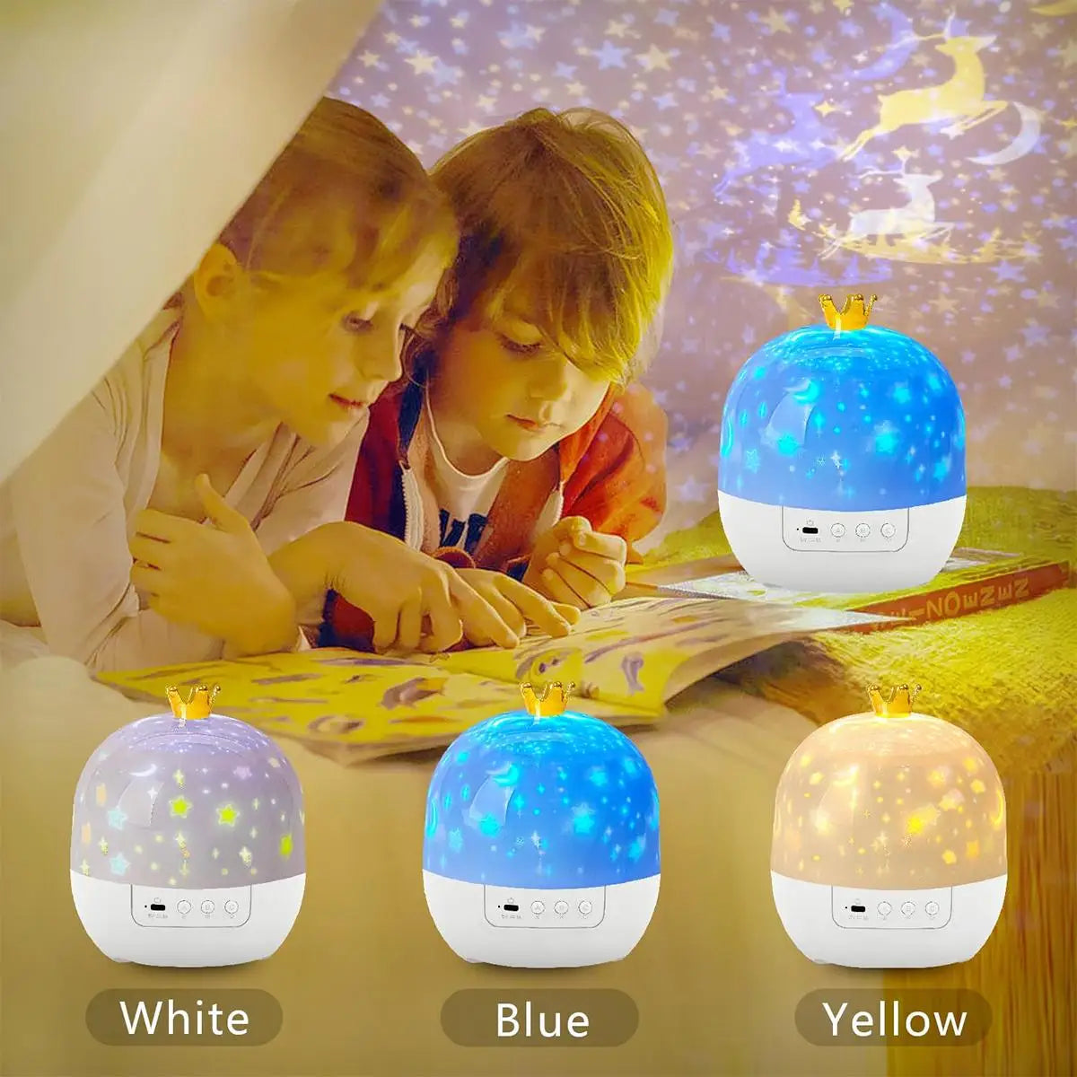 Crown Galaxy Projector 21 In 1 Light Lamp Usb Powered Led Night Room Kids Childrens Projection With Brightness Adjustment Lights