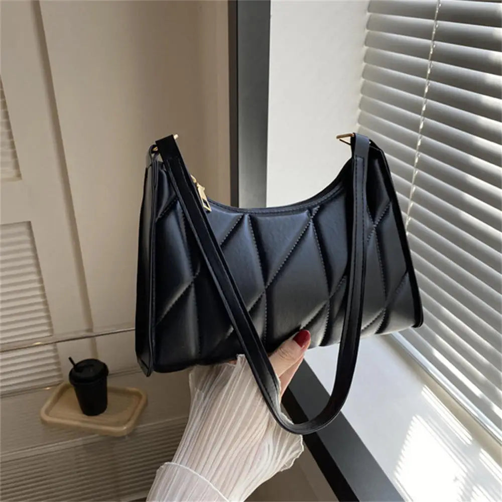 Fashion Women Chain Shoulder Underarm Bags Felt Pu Leather Simple Solid Color Casual Handbags Female Pouch Tote Crossbody Bag