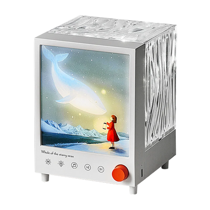 Aurora Box Projector Night Light Bluetooth Ambient Light With White Noise Stepless Dimming Beside Lamp For Bedroom Decor