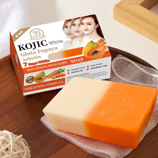Papaya & Turmeric Handmade Soap With Kojic Acid Natural Skin Brightening & Cleansing Natural Soap Bar
