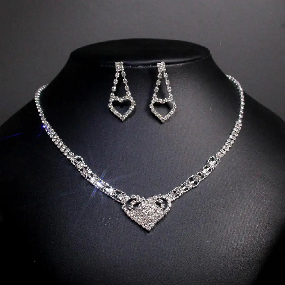 Necklace Earrings Set 2024 Rhinestone Tassel Earrings Necklace Combo Wedding Jewelry Bride Dangle Earrings Necklaces Party Jewel