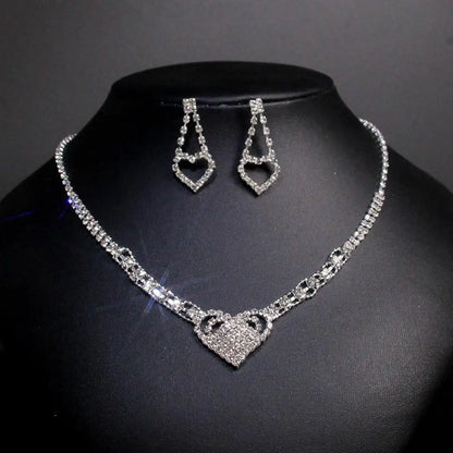 Necklace Earrings Set 2024 Rhinestone Tassel Earrings Necklace Combo Wedding Jewelry Bride Dangle Earrings Necklaces Party Jewel