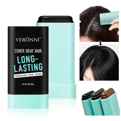20g Portable Touch-Up Hair Stick,Temporary Hair Dye Stick - Quick Gray Coverage With Applicator Brush,Lasting Beard Color Sticks