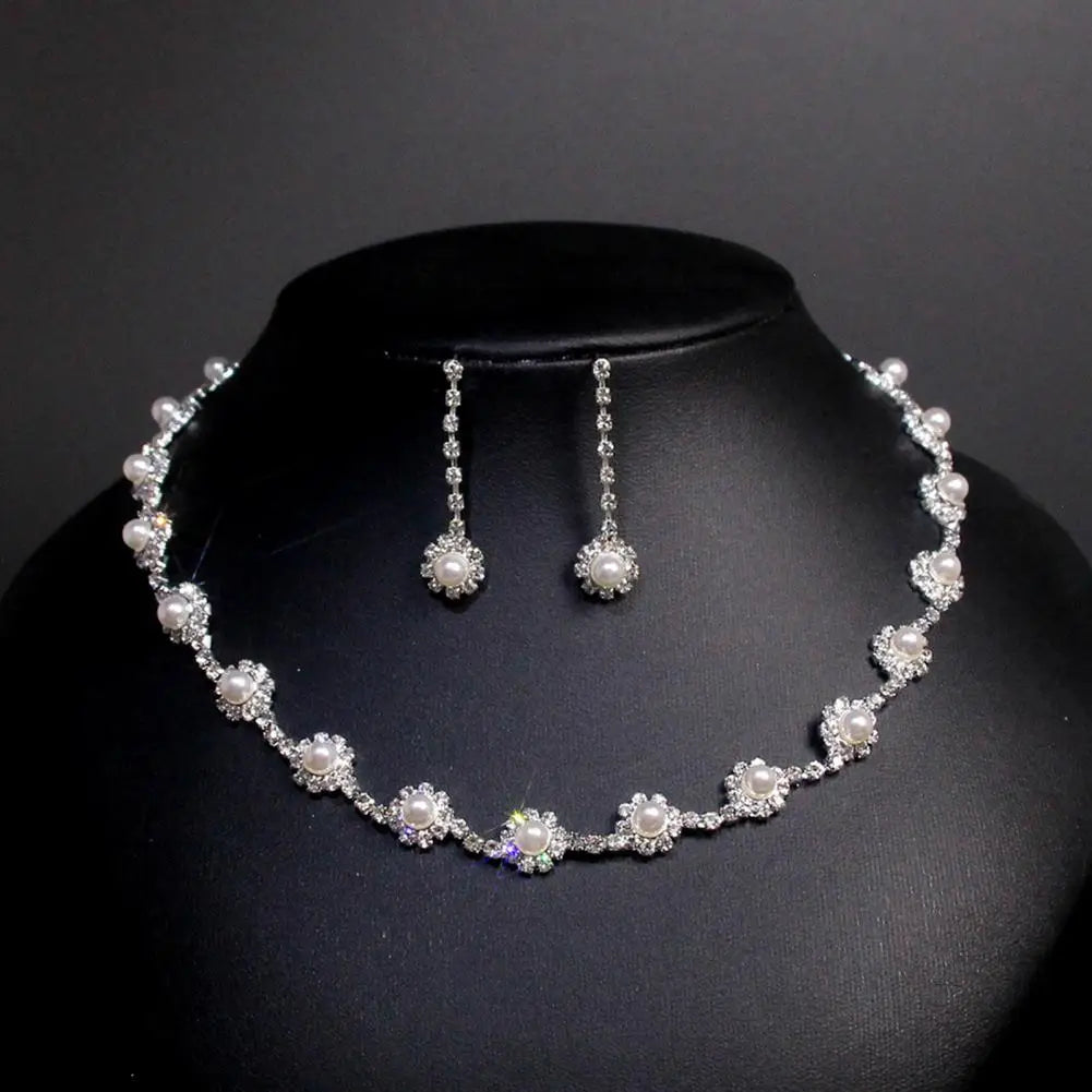 Necklace Earrings Set 2024 Rhinestone Tassel Earrings Necklace Combo Wedding Jewelry Bride Dangle Earrings Necklaces Party Jewel