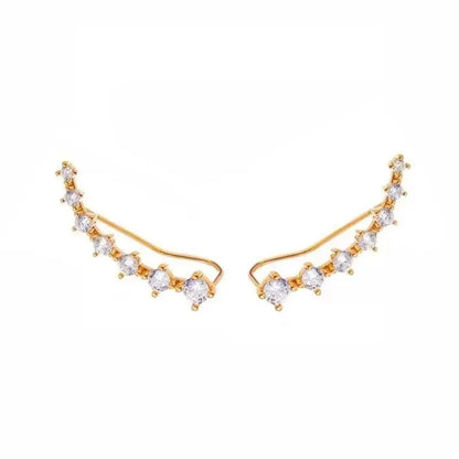 925 Silver Needle Korean Fashion Double V Crystal Earrings For Women Jewelry 2026 Trending Luxury Women's Earrings Behind Ear