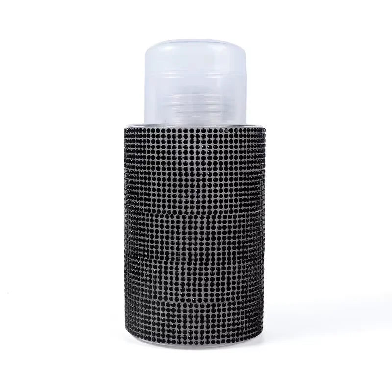 Diamond Design 200ml Empty Liquid Bottle Press Pump Dispenser Refillable Container for Nail Polish Remover Makeup Manicure Tool