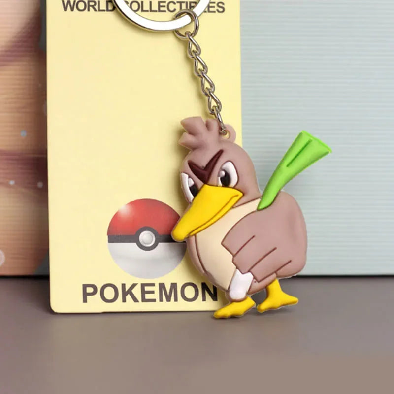 Pokemon Keychain Pikachu Anime Action Figure Toy Kawaii Cartoon Fashion Charmander Psyduck Doll Keyring Car Bag Pendant Kid Gift
