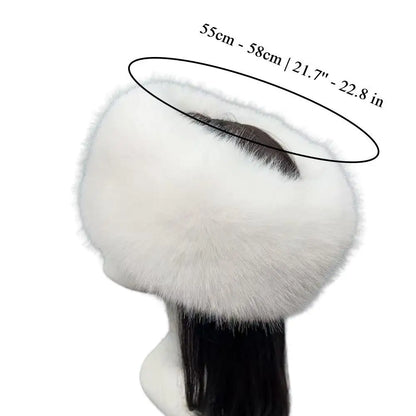 Winter Imitation Fur Thickened Fluffy Headband Faux Fox Fur Thermal Hair Bands Outdoor Windproof Ear Warmer Head Cover Headwear